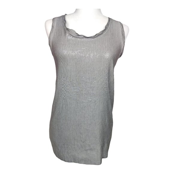 Tempo Paris sequin / Tie-dye‎ Tie-back Tank Top** LINEN** Size S - Picture 1 of 6